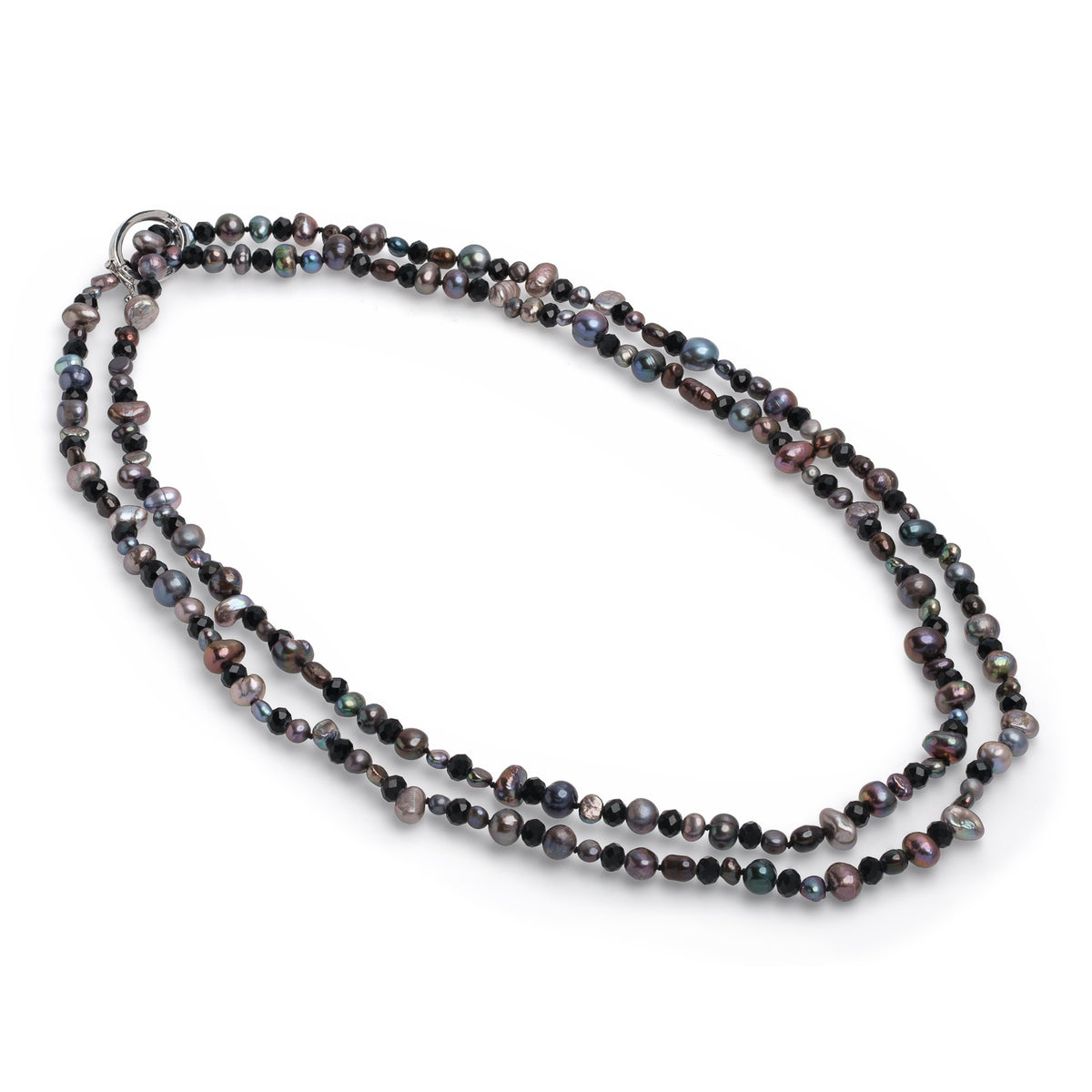 Colier perle de cultură și cristale, 5-6 mm, lungime 126 cm