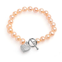 Brăţară perle de cultură roz 7.5-8mm, lungime 19cm