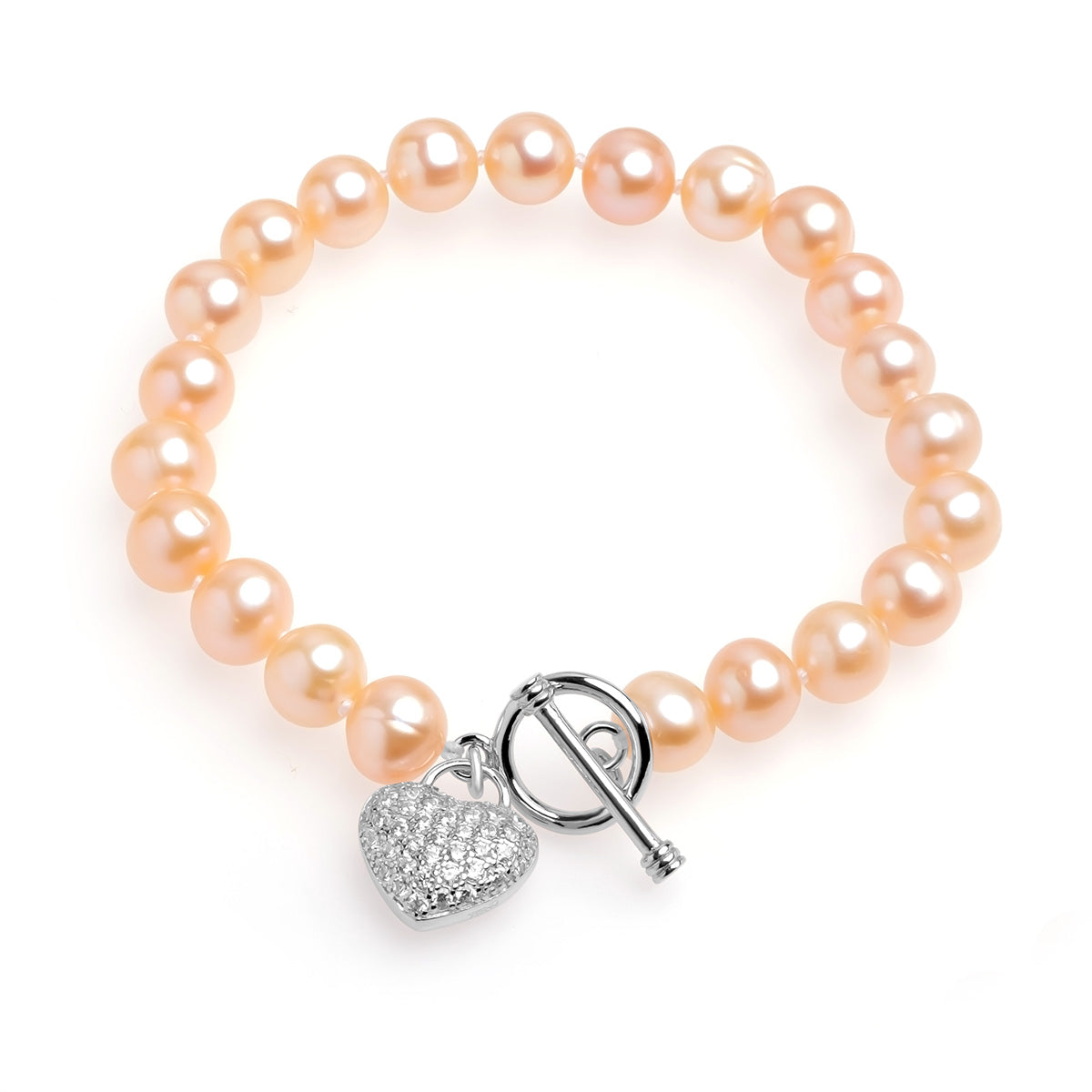 Brăţară perle de cultură roz 7.5-8mm, lungime 19cm