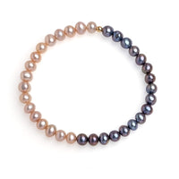 Brăţară perle de cultură gri închis și violet 5.5-6 mm, lungime 18 cm