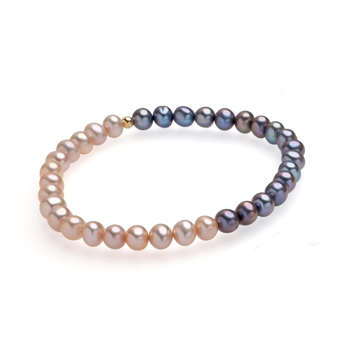 Brăţară perle de cultură gri închis și violet 5.5-6 mm, lungime 18 cm