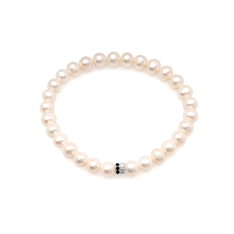 Brățară cu perle albe 7-8 mm, 19 cm