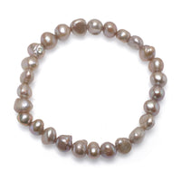 Brățară cu perle de cultură bej asimetrice, 6-7 mm, 19 cm
