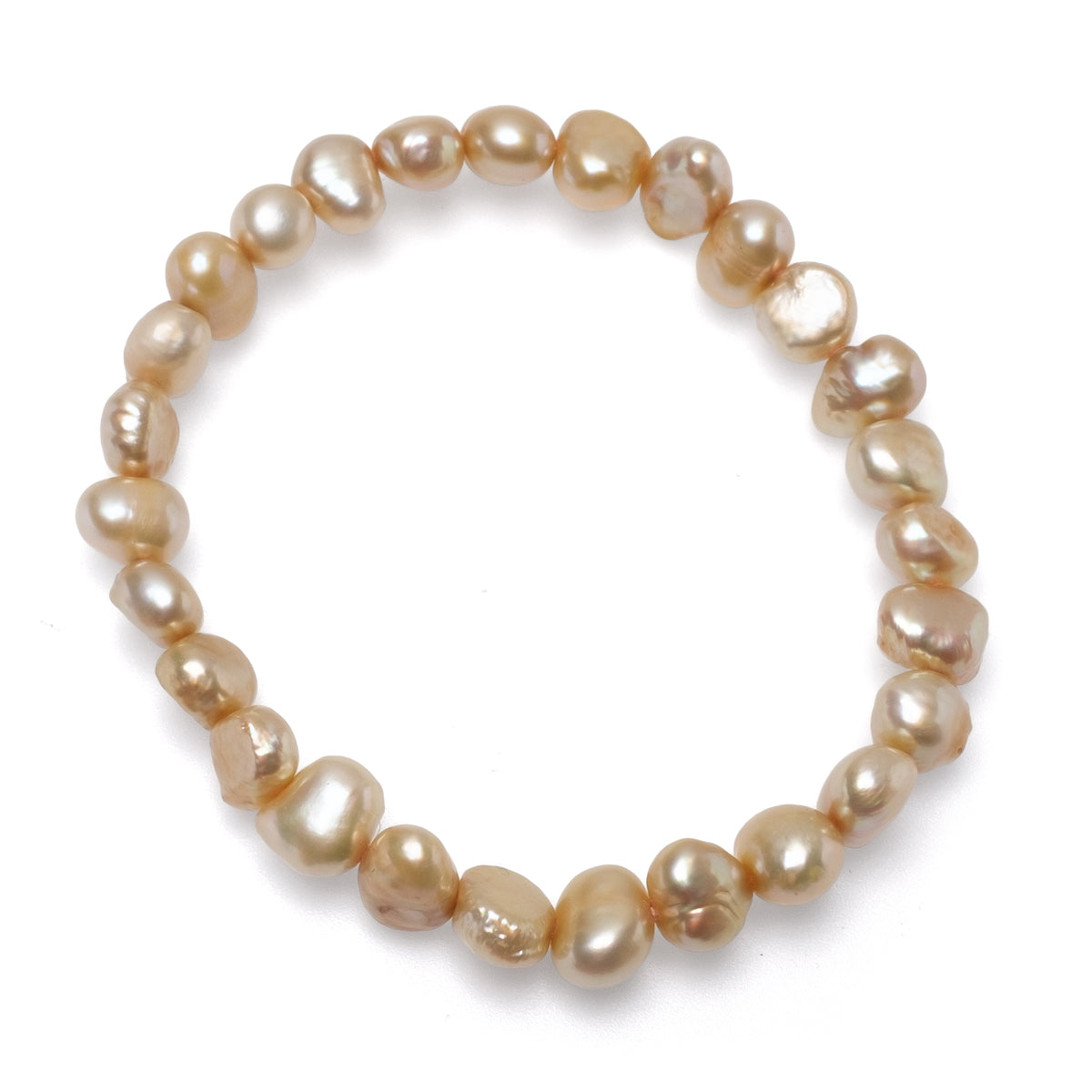 Brățară cu perle de cultură aurii asimetrice, 6-7 mm, 19 cm