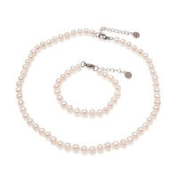 Set șirag și brățară perle de cultură 7-8 mm