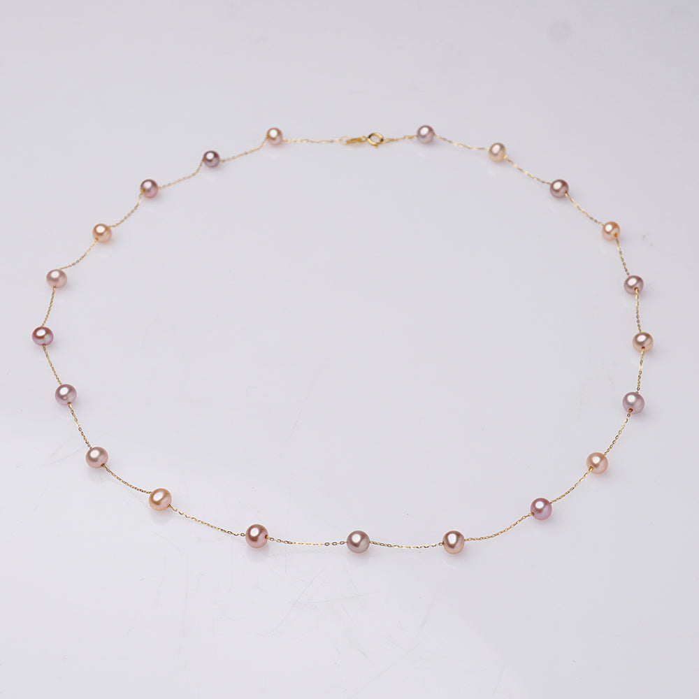 Colier din aur 18K cu perle mixte 4-5mm