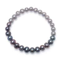 Brățară perle de cultură gri și culoare închisă 7-8mm, lungime 19 cm