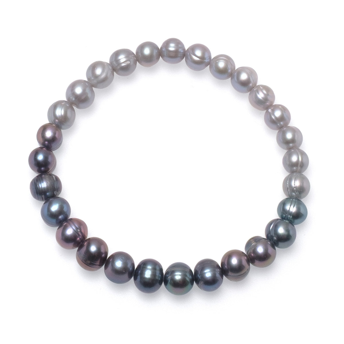 Brățară perle de cultură gri și culoare închisă 7-8mm, lungime 19 cm