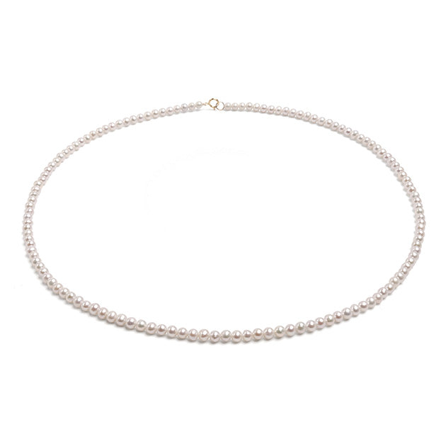 Colier cu perle de cultură albe, 3.5mm, închizătoare aur 18K, lungime 40cm