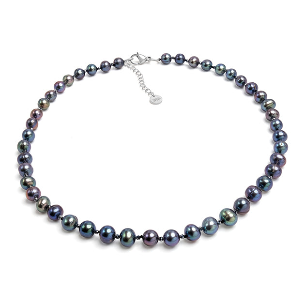Colier perle de cultură 8-9mm și globuri facetate, lungime 41+5cm