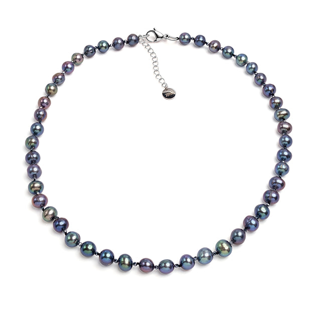 Colier perle de cultură 8-9mm și globuri facetate, lungime 41+5cm
