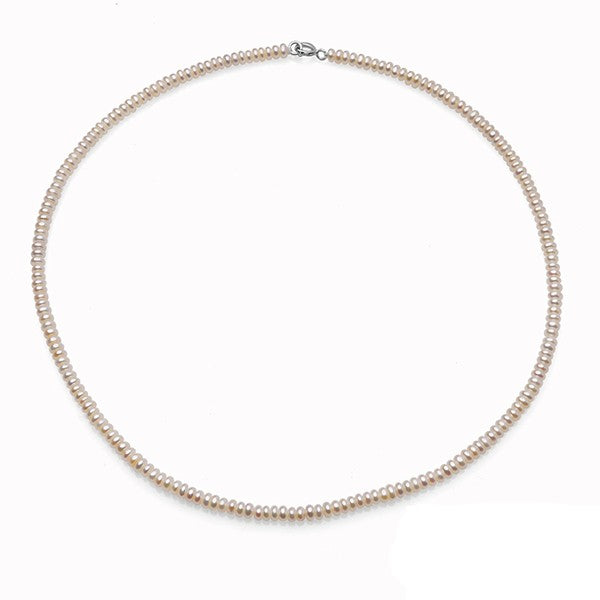 Colier cu perle albe 3.5-4mm, lungime 40 cm