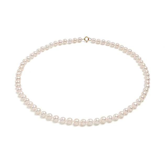 Cercei argint 925, perle albe 6.5mm