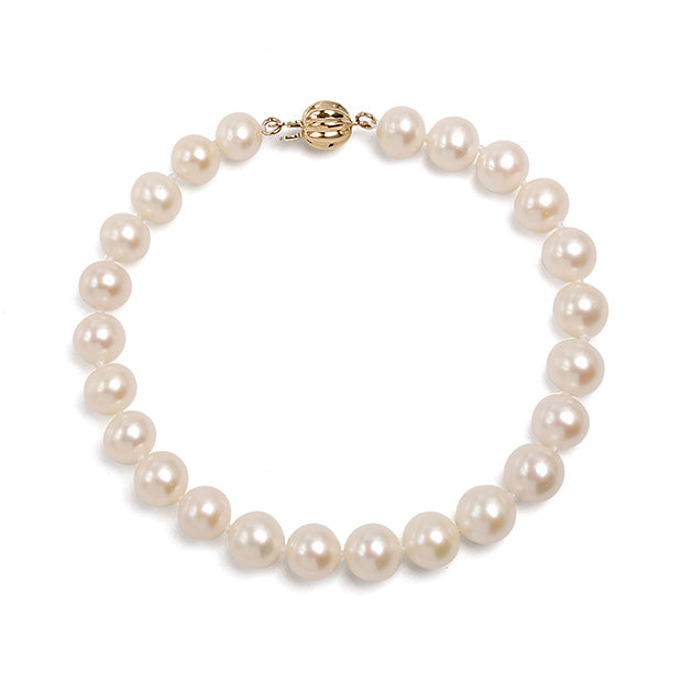 Cercei argint 925, perle orez albe 7.5-8mm