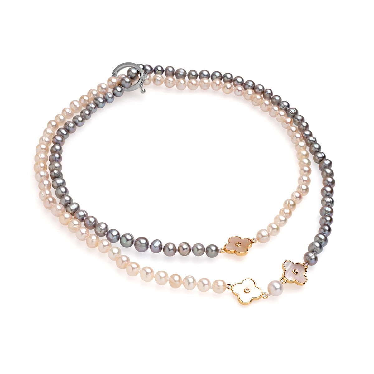 Șirag perle de cultură mixte sfere 7-8mm, închizătoare oțel, lungime 98cm