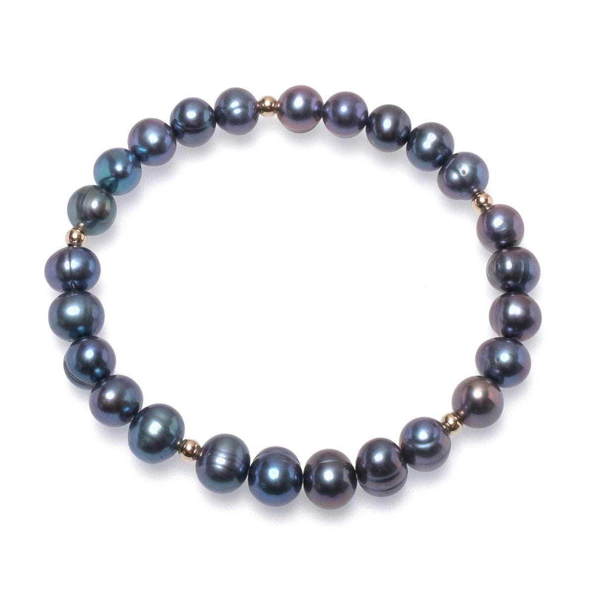 Brăţară perle de cultură 7mm și detalii aurite, lungime 18 cm