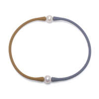 Colier selicon cu 2 perle de cultură albe 11-12mm, lungime 38 cm