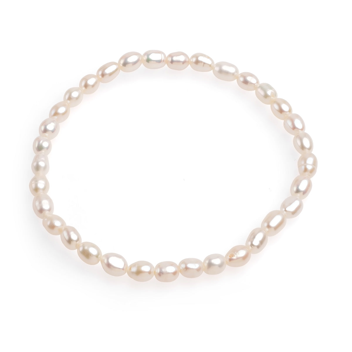 Brăţară perle de cultură albe 4-4.5mm, lungime 18cm