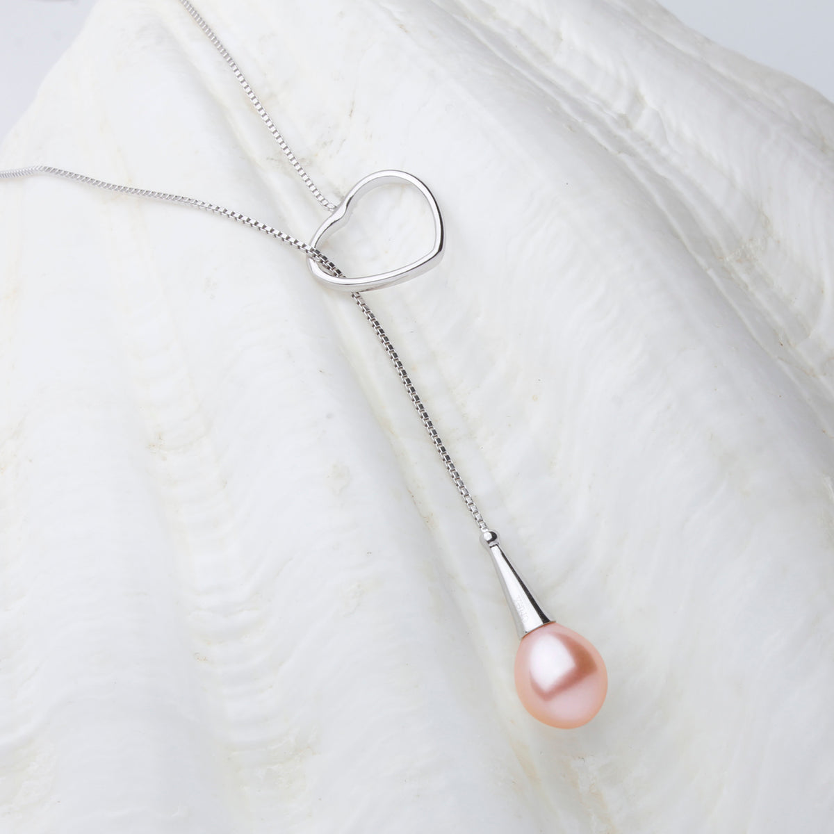 Colier argint, perle de cultură mov, 8-9mm, lungime  52 cm
