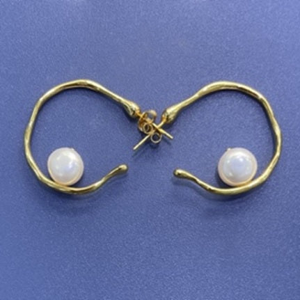 Brățară cu perle albe 7-8mm, închizătoare de aur 14K, 19cm
