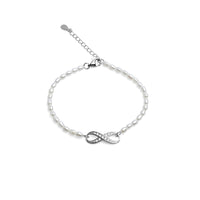 Brățară perle de cultură albe 2-4mm, lungime 16 cm +3 cm