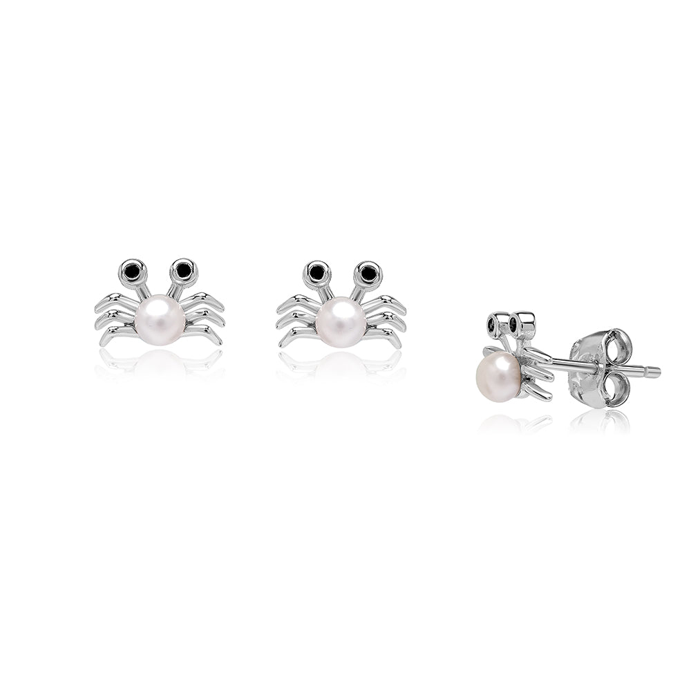 Cercei din argint 925, perle de cultură albe sfere  3-4mm