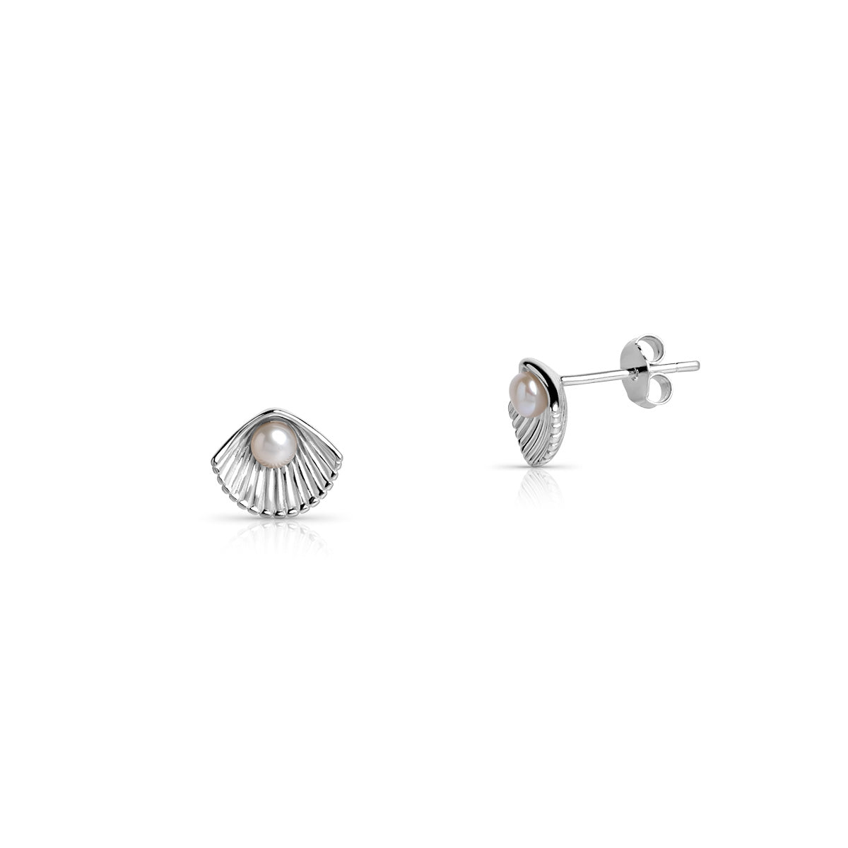 Cercei argint perle de cultură albe 4 mm