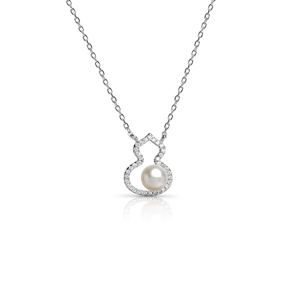 Pandativ perlă de cultură albă 6 mm și zirconiu