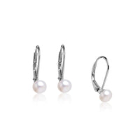 Cercei argint 925, perle albe 4.5m