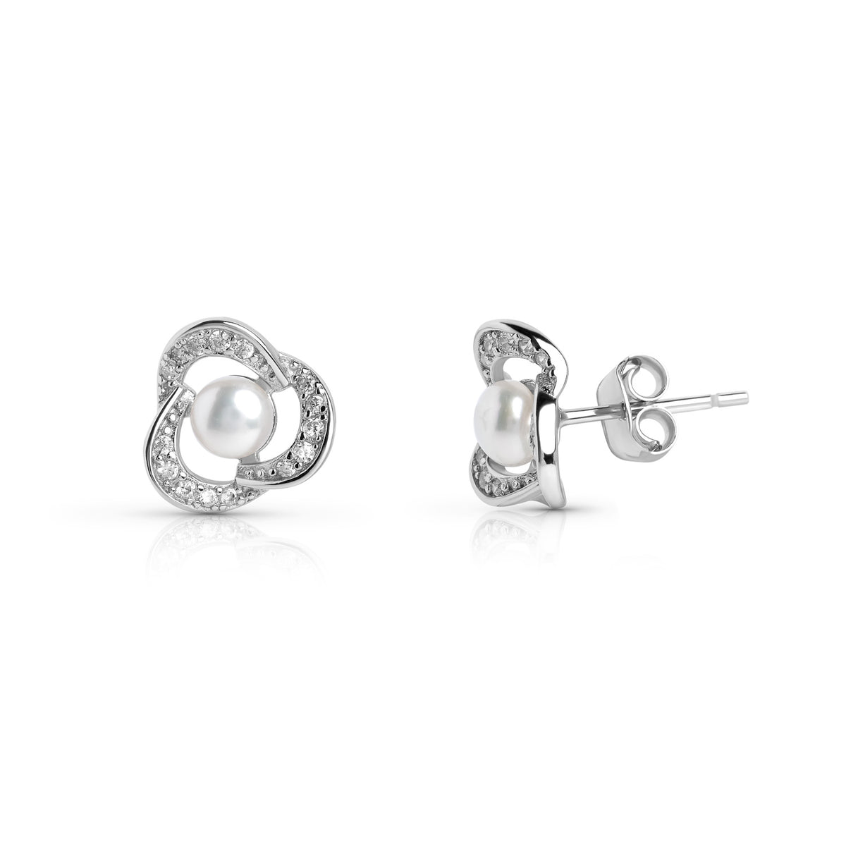 Cercei argint perle de cultură albe 6 mm