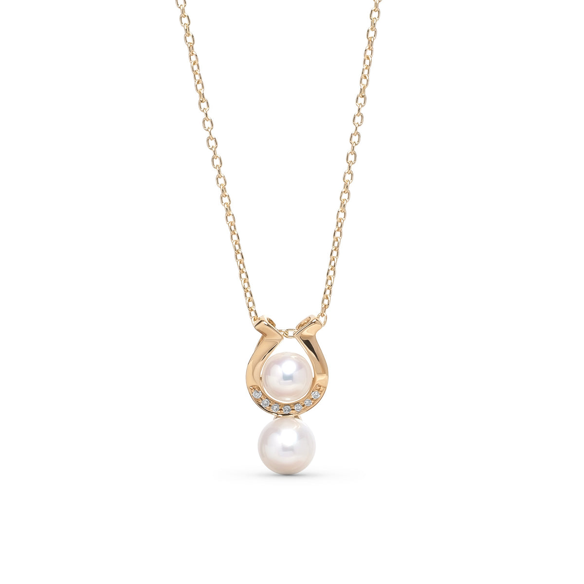 Pandantiv aur 14K, perle de cultură albe sferă aprox  4-5 mm și diamante
