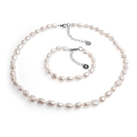 Set șirag și brățară perle de cultură albe 6-7mm