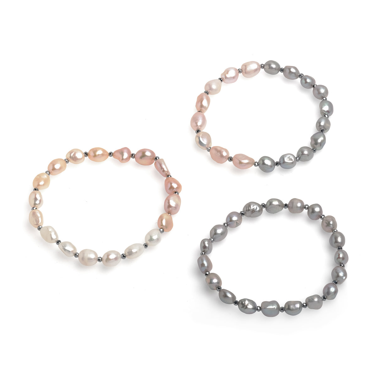 Brățară cu perle colorate 6-7 mm, hematit, elastic, lungime 18 cm