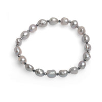 Brățară cu perle gri 6-7 mm, hematit, elastic, lungime 18 cm