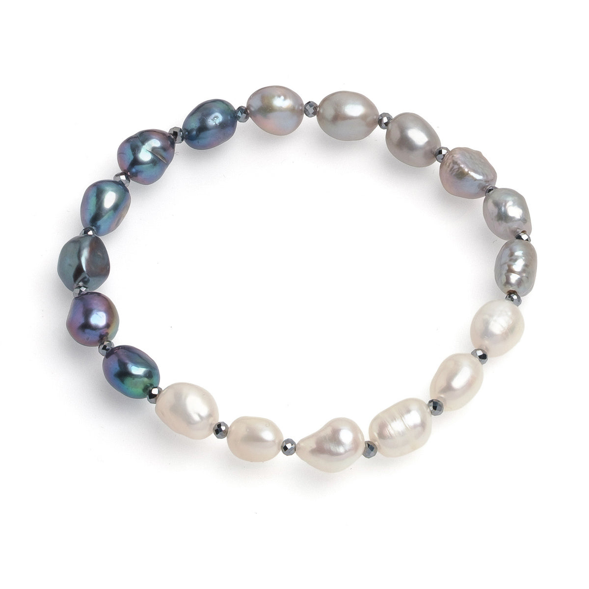 Brățară cu perle colorate 6-7 mm, hematit, elastic, lungime 18 cm