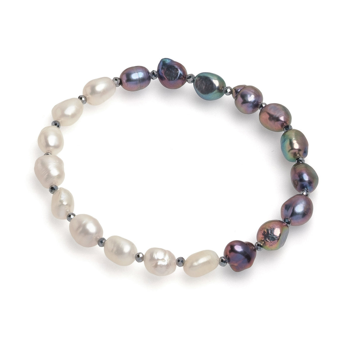Brățară cu perle colorate 6-7 mm, hematit, elastic, lungime 18 cm