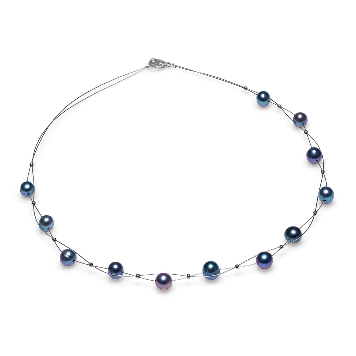 Colier "Victoria" cu perle de cultură  închise la culoare 7-8 mm. Lungime 42 cm