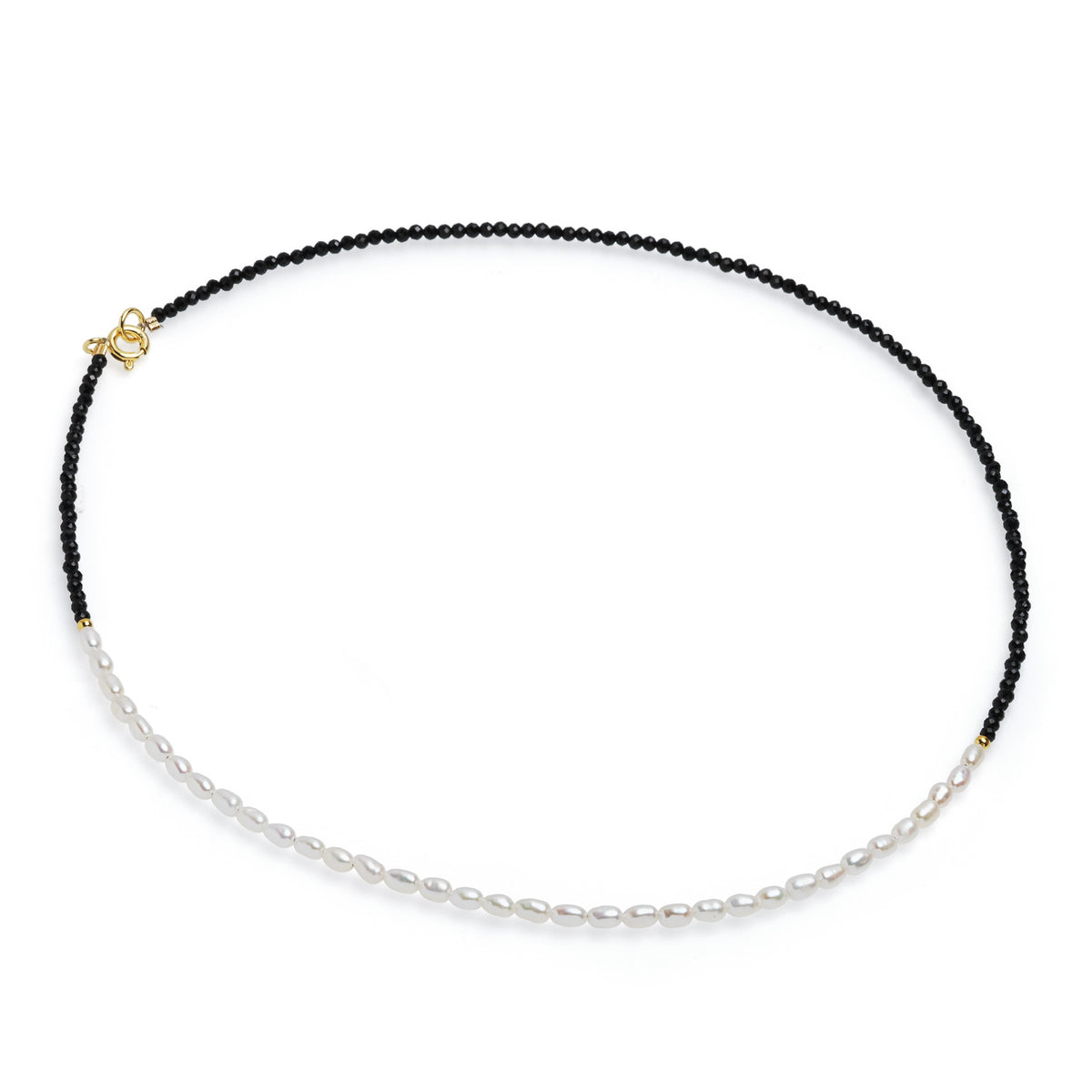 Șirag perle de cultură albe 2.5 mm și spinel, lungime 40 cm