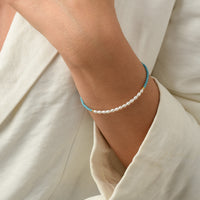Brăţară perle de cultură albe 2.5mm, lungime 18-18,5cm