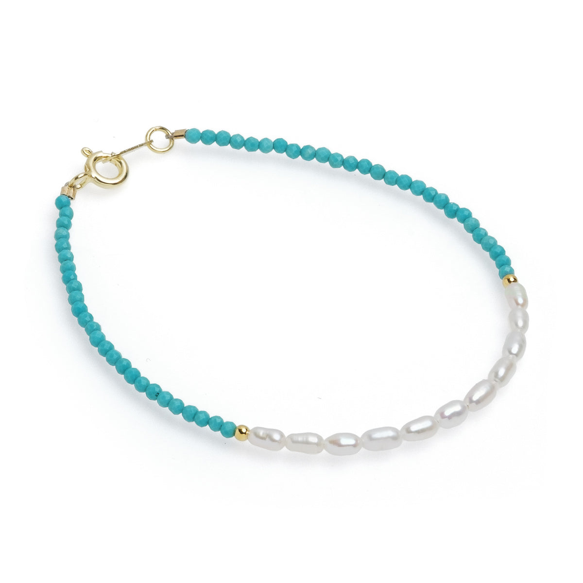 Brăţară perle de cultură albe 2.5mm, lungime 18-18,5cm