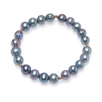 Brăţară perle de cultură  sfere 8-9mm, elastic, 19 cm