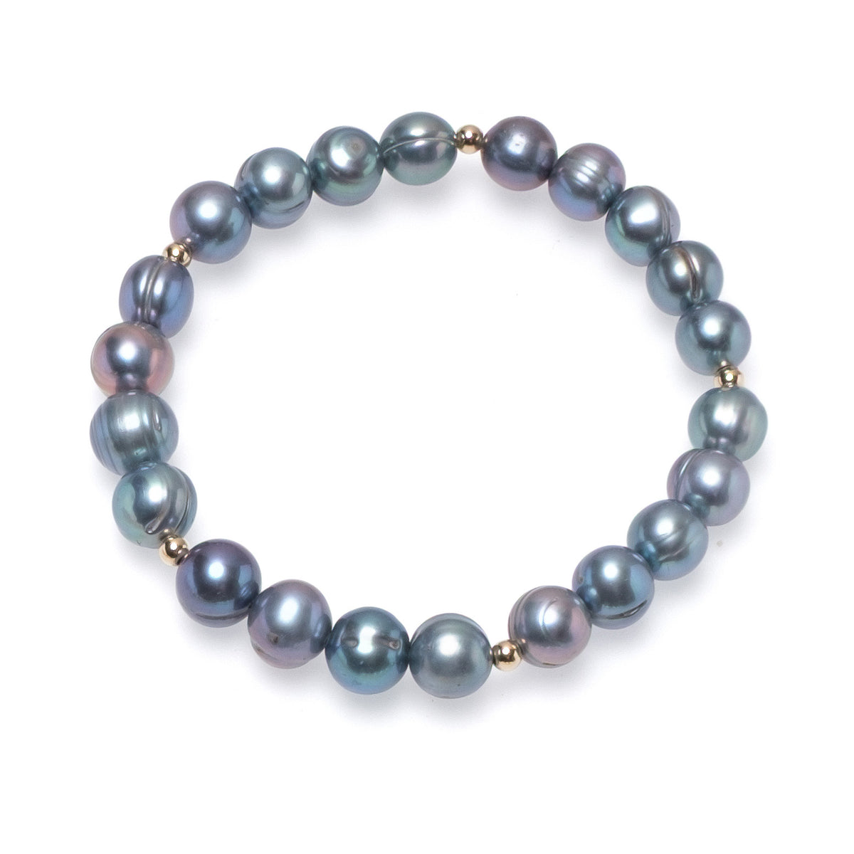 Brăţară perle de cultură  sfere 8-9mm, elastic, 19 cm