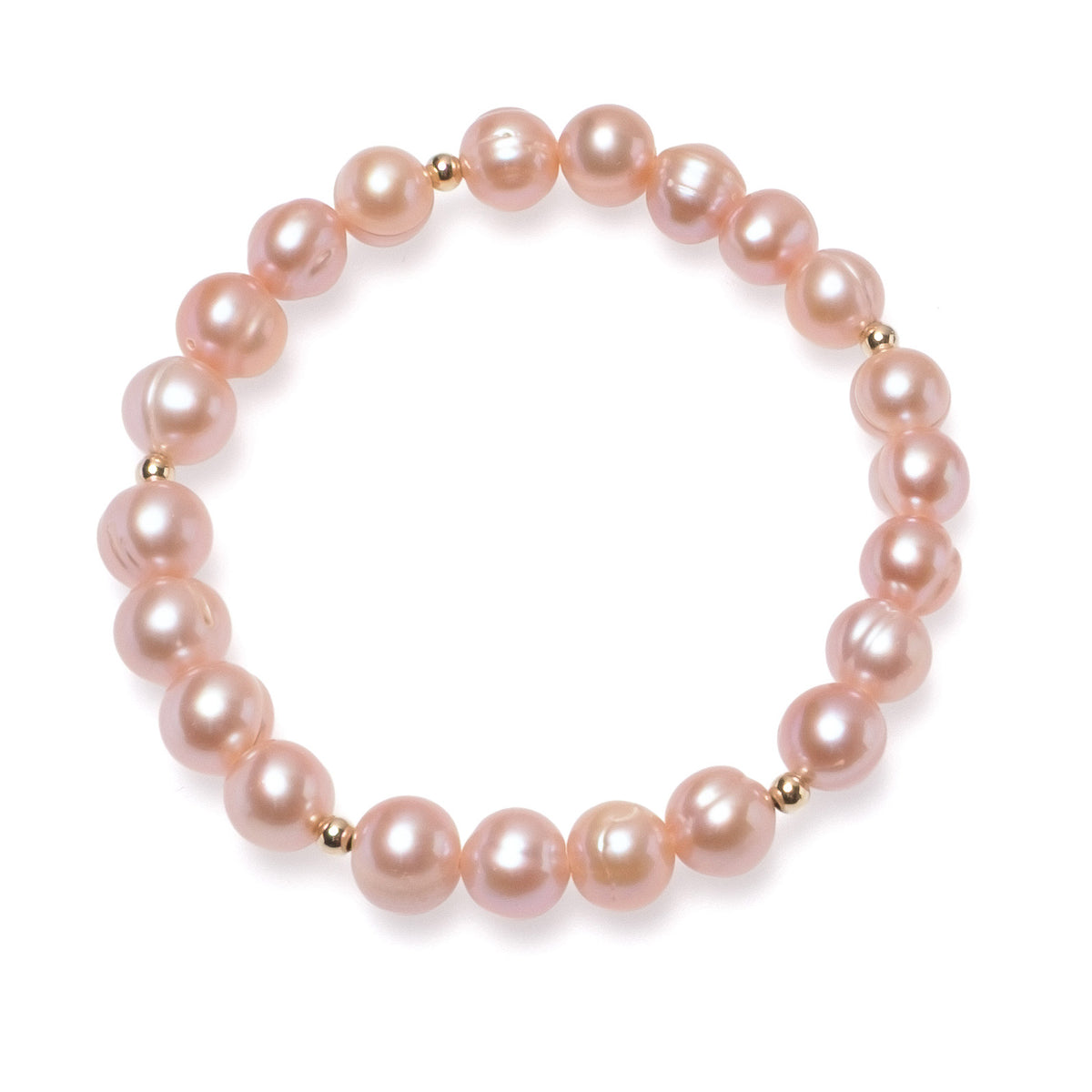 Brăţară perle de cultură mov sfere 8-9mm, elastic, 19 cm