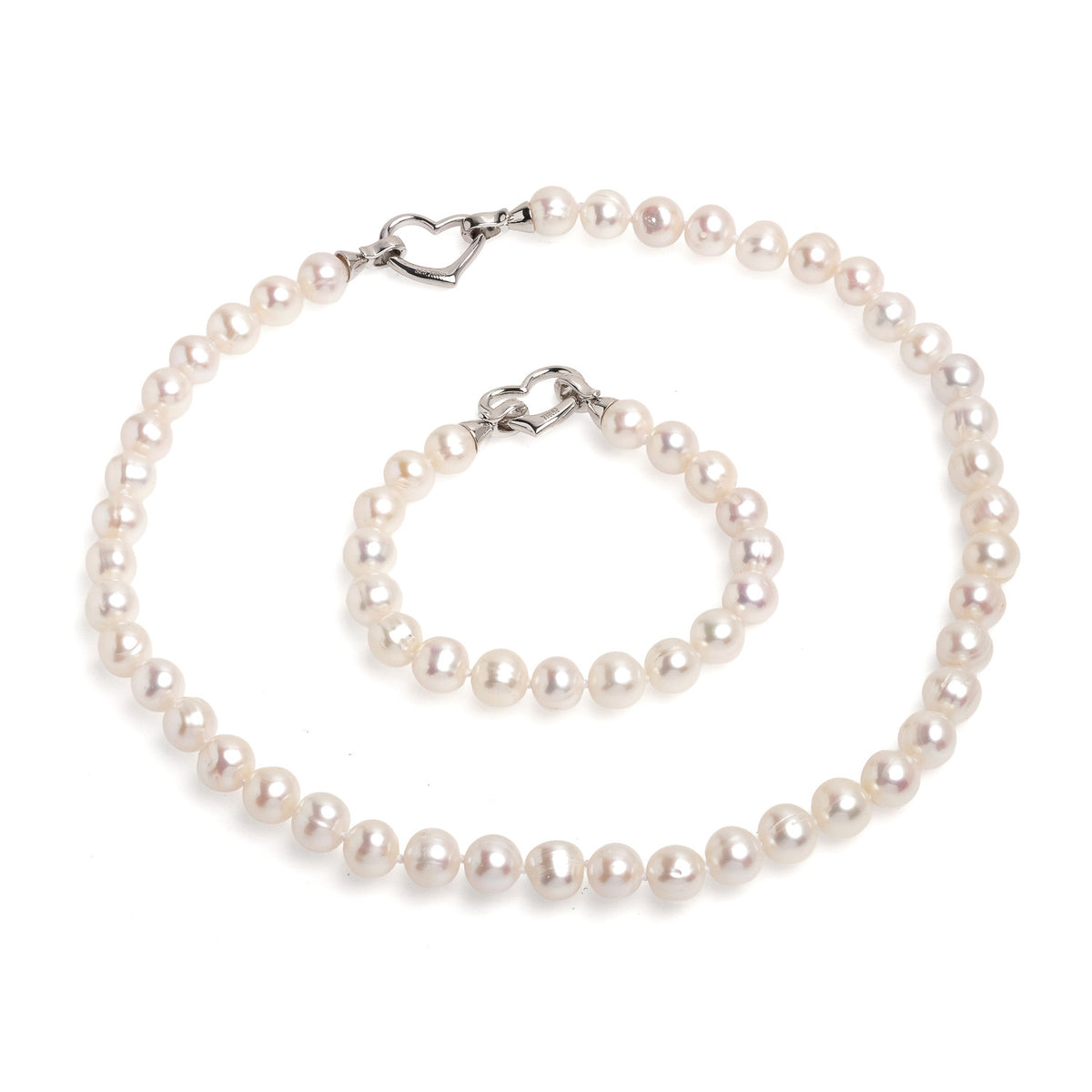 Colier perle de cultură albe sfere 9-10mm, închizătoare argint rodiat, lungime 45cm
