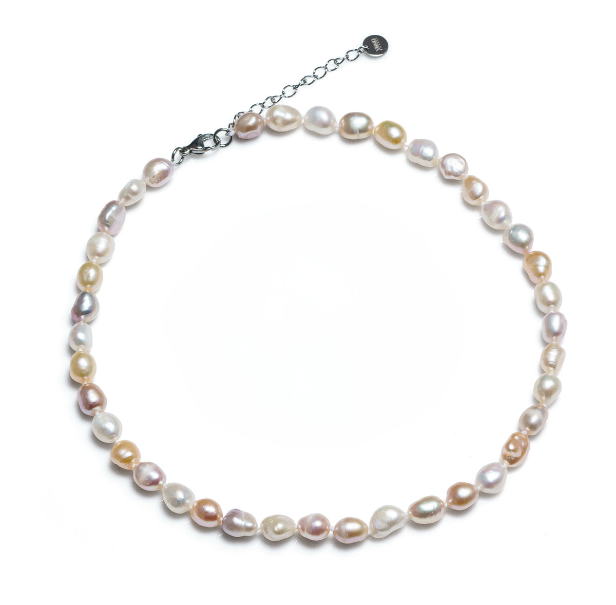 Colier cu perle de cultură culori mixte 8-9mm, închizătoare oțel. Lungime 43 cm