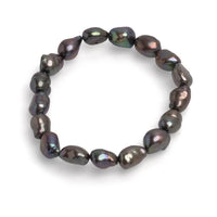 Brățară cu perle de cultură culoare închisă 8-9 mm, elastic, lungime 18 cm