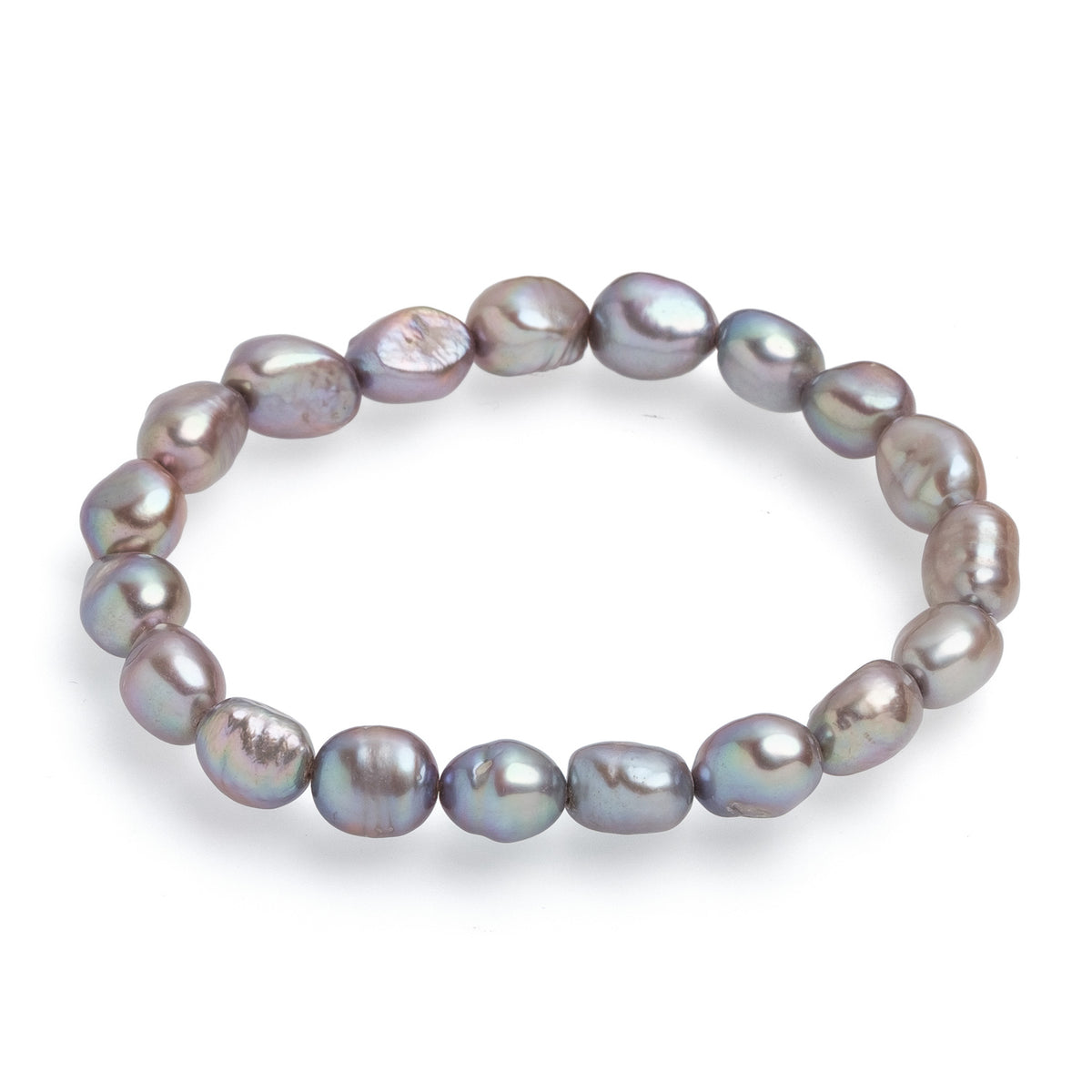 Brățară cu perle de cultură gri 8-9 mm, elastic, lungime 18 cm