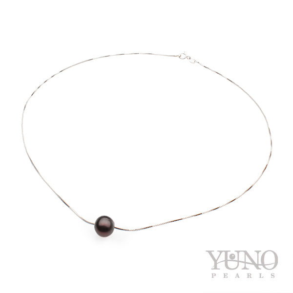 Colier argintiu cu perlă de cultură 8-9mm, lungime 40 cm cu extensie