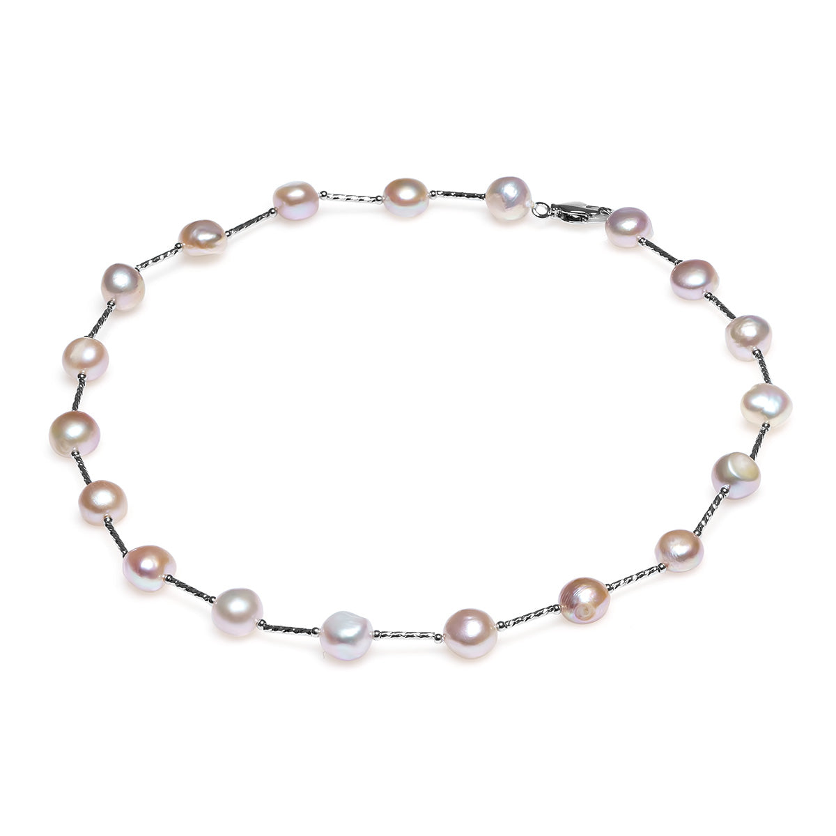 Colier perle de cultură violet asimetric aprox 8-11mm, închizătoare alamă, lungime 45ccm