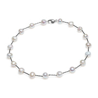 Colier perle de cultură albe sfere asimetric 8-11mm, închizătoare alamă, lungime 45ccm